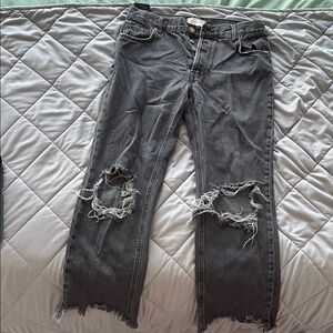 Distressed Gray Jeans